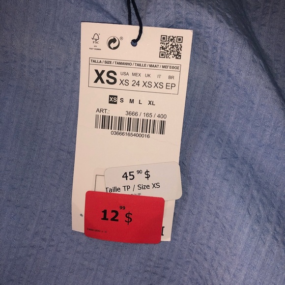 Zara blouse on blue - Picture 6 of 6